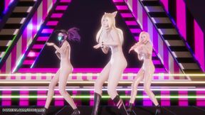 [mmd] Blackpink - Whistle Ahri Akali Seraphine Sexy Naked League of Legends Hentai Uncensored 4K 60fps