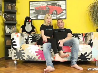 This little slut was curious to show her raunchy skills so he decided to give her his large corpulent rod so that babe could prove her worth in front of a camera