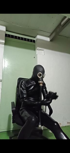 Latex Catsuit 0.8 mm, Gas Mask