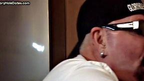 BJ gloryhole DILF sucks in closeup homemade video