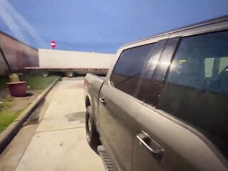 trucker Married gal suck my wang in the parking lot like a lot lizard this babe a truck stop bitch