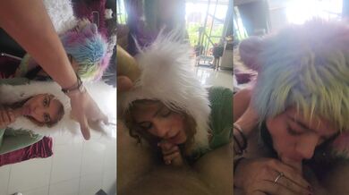 2 sexy latines both deepthroating a lucky gringo