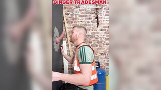 Gloryhole group sex Internal cumshot, Big strung up large penises unload fountains inwards Ginger tradesman on the construction website