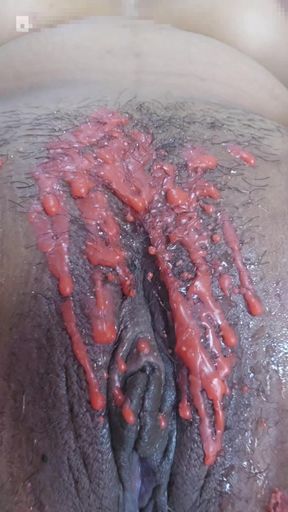 OMG. Putting candle wax on and finger until cum come out , With huge Squirt