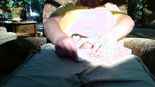 Grandpa Stroking on Webcam