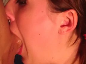 perfect sloppy deepthroat trained girlfriend throat fucked like pussy