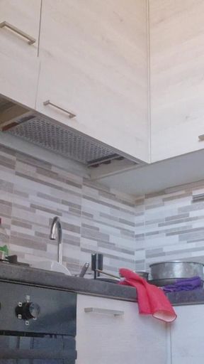 Naughty Hottie in the Kitchen