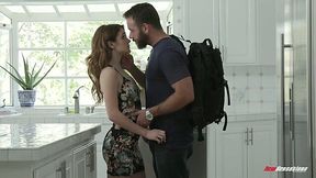Stunning young housewife Rosalyn Sphinx is fucked in the kitchen