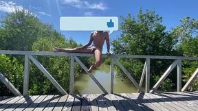 on the bridge (pee & cum)