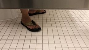 Beautifully painted Toenails In public