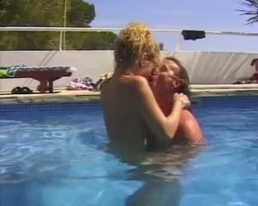 Classic Couple Enjoys Intimate Moments by the Poolside with Alluring Curves