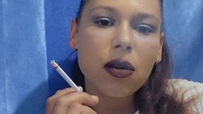 Two Slim Cigarettes Back-to-Back with a Drink, Slow Smoking Break