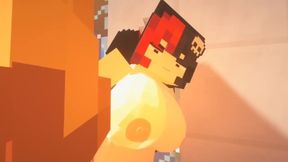 Minecraft - Gothic Girl With Big Boobs Going Wild On Bed