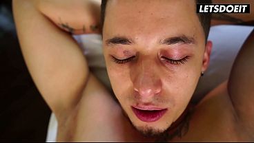 Curvy Latina Wraps Her Oiled Tits Around His Cock at the Spa