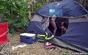 Guy feeds his massive cock to keisha grey's mouth in the tent