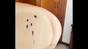 hot wax is dripping onto my ass
