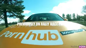 Shaved Pussy Swap in a Rally Race Cabin