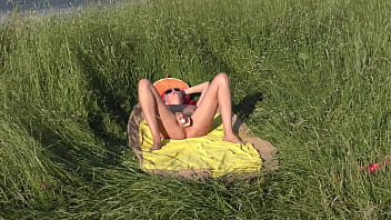 Anal dildo in the field