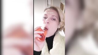 Natalia Sazonenko deepthroating a sex toy