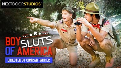 Horny scout gay buds are having sex on the couch