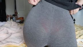 See through leggings tease