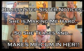 My Step-Sister Sees me Creeping and Makes me Cum Inside Her