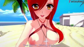 parasoul bikini - red pov - skullgirls - full & full pov on sheer & ptrn: fantasyking3