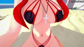 parasoul bikini - red pov - skullgirls - full & full pov on sheer & ptrn: fantasyking3