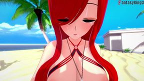 parasoul bikini - red pov - skullgirls - full & full pov on sheer & ptrn: fantasyking3