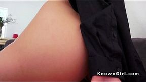 Busty blonde GF banged in POV till she gets a mouthful