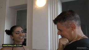 BIG BOUNCY BOOBS TEEN POUNDED in HER LITTLE HAIRY HOLE &ndash_ Arabian Aysha Dama Dripping Wet Sweaty Sex