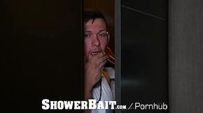 Peeping Hunk Shower Fucks Tight Ass