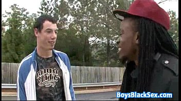 Muscular Blacg Gay Dude Fuck White Twink With His BBC 04