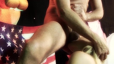 Tyler Faith In American Themed Lingerie Gets Laid By Two Men At Once