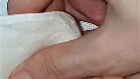 Cut, pil and caring long nails on feet