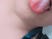 MILF tetona en lencería azul