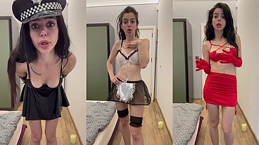 Policegirl, Medical nurse, & Maid humiliating fatty!