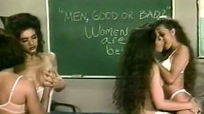 Gorgeous French college girls get into lesbian action