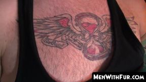 MenWithFur.com - Hairy cock lover sniffing his armpits while stroking solo