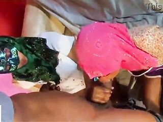 Freaky hijabi housegirl gets tempted while cleaning the house then USED in her holes by degenerate husband and wife!! (Pt.1)