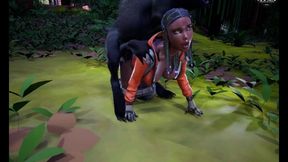 Car Toon’s Michigan Dogman: Breeds Ebony Milf on a Hike
