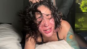 man in suit dominates, spanks and mercilessly fucks this submissive little whore!
