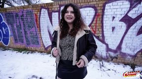 german scout - curvy big natural tits teen 18 rose noir get hairy pussy fucked at casting