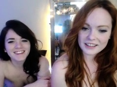 Redhead and brunette lesbians wanna misbehave