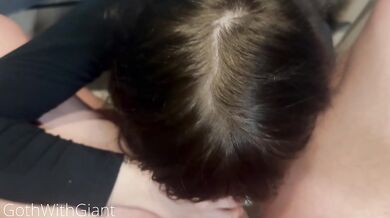 She appeared under my table Goth blowjob with a messy cumshot