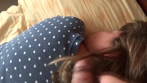 My stepson puts his big dick in my face, wants to fuck me, and cums in my ass.