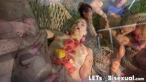 Surprise messy orgy sesh for Christina Santes and Yvette Moore