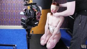 ”Blindfolded ginger slavegirl gagging prick”