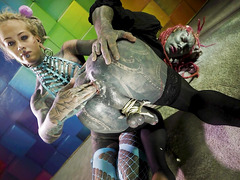 Heavily tattooed trans Lily Lu gets anal fisted