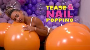 Manu Orange Balloon Tease: A Sensual Up-Close Popping Show